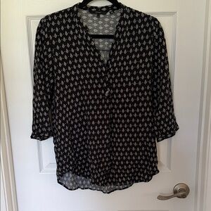 Vero Moda Black and White Diamond Print Blouse